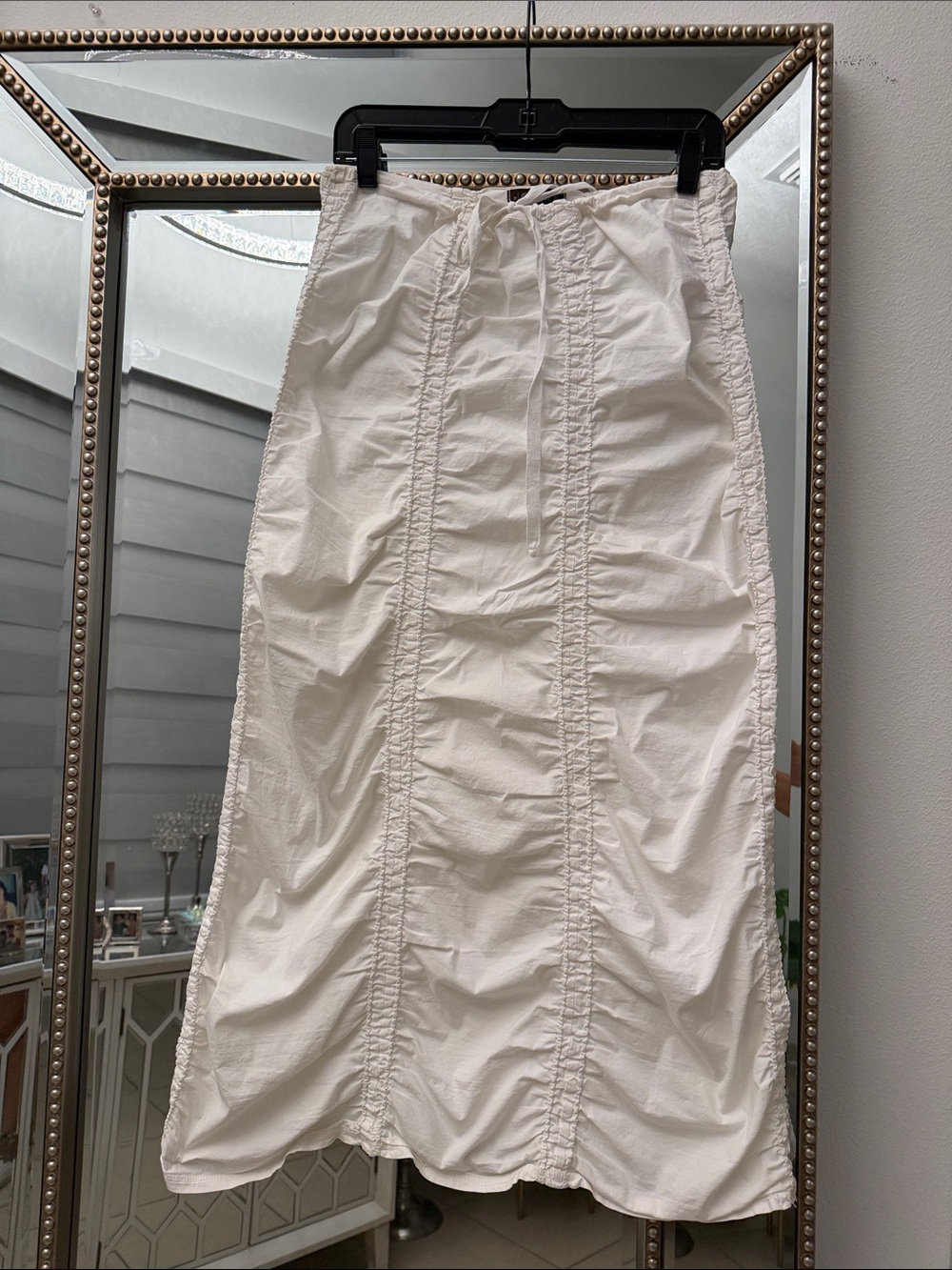 XCVI Cream Tiered Drawstring Maxi Skirt